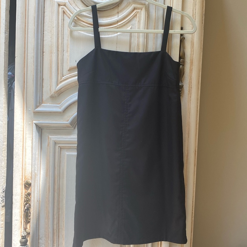 all : row black spaghetti strap dress